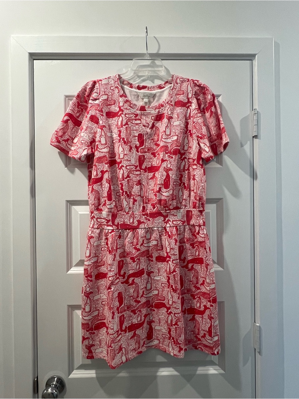 Women’s Lilly Pulitzer Paradise Punch Thar She Blows Pink Whale Dress Large NWT